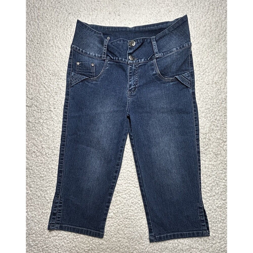 Equilibrium Colombian Butt Lifting Capri Jeans Size 7 Dark Wash High Waist
